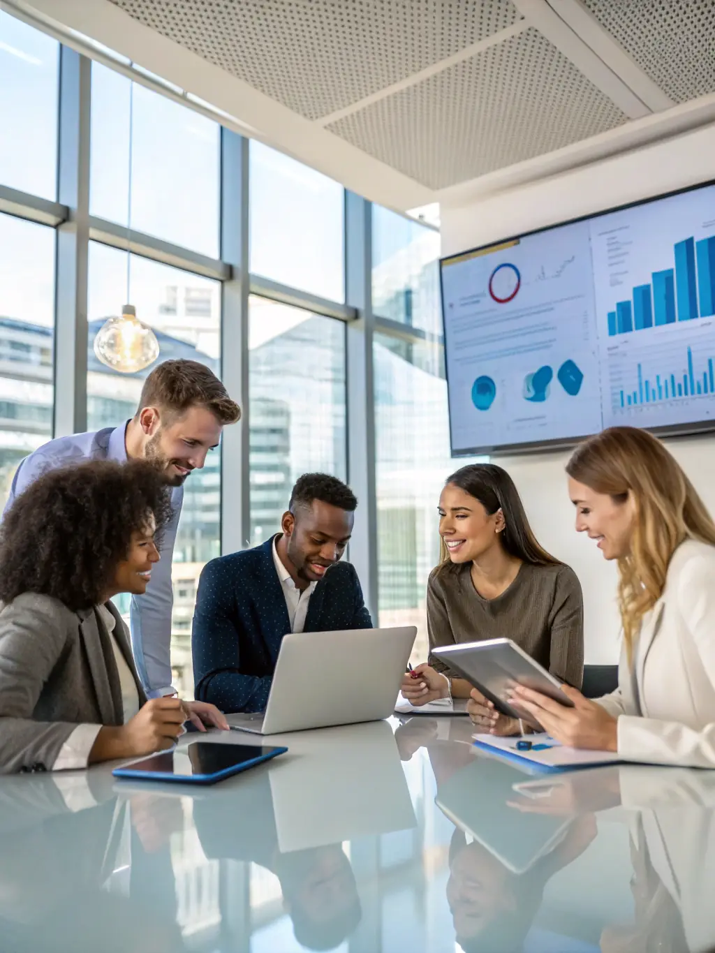 A diverse group of professionals collaborating on financial strategies, emphasizing the comprehensive approach to financial planning.